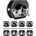 Set di 4 Connettori Metallici per Divani Componibili con Sistema a Incastro Nero 70 mm