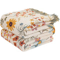 Copriletto Bohémien in Cotone con Fantasia Floreale Blu 130 × 150 cm