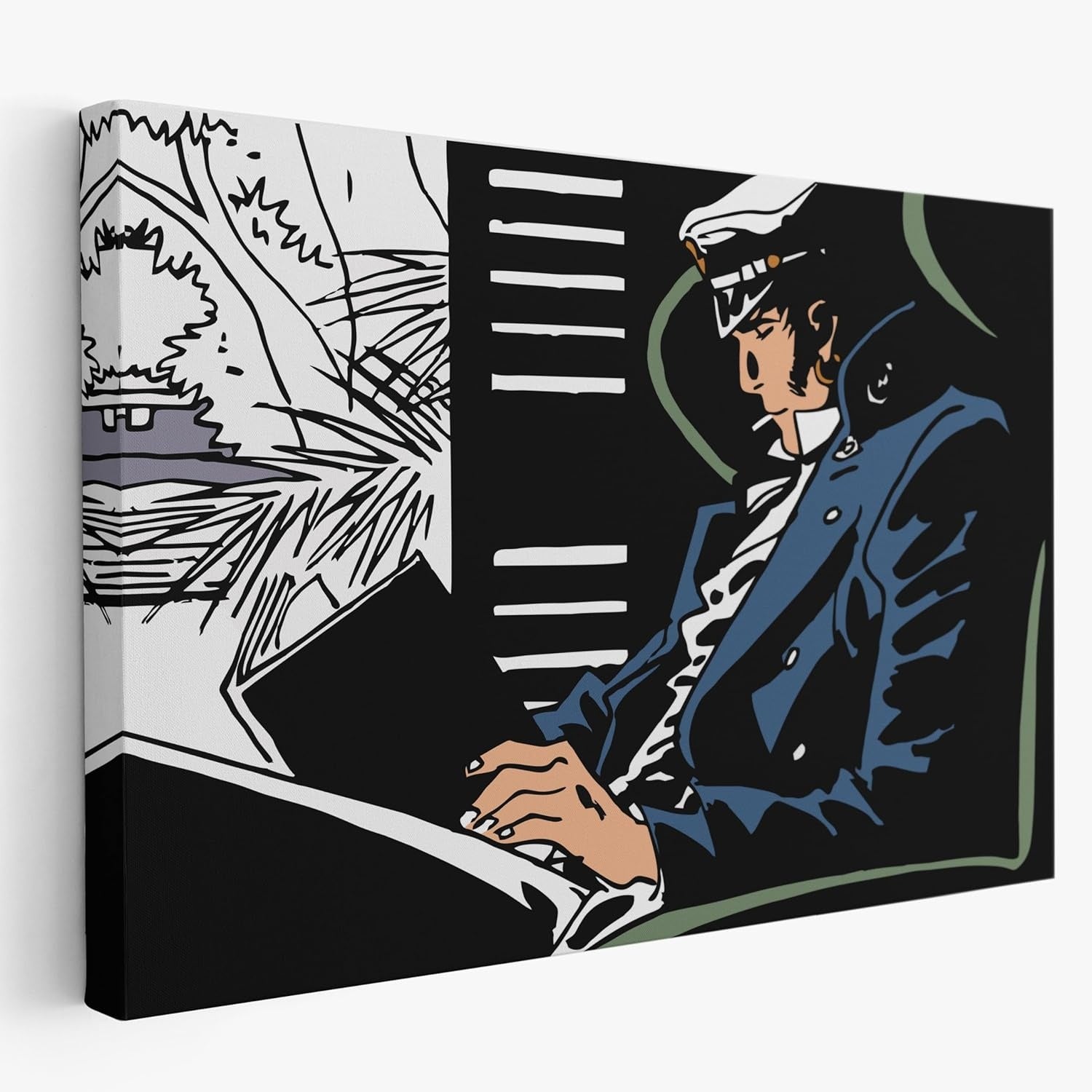 Poster Artistico su Tela Senza Cornice Riproduzione Corto Maltese 100 x 150 cm